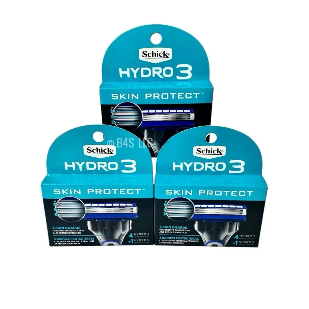 Schick Hydro 3 Refill Cartridges 5Ct (4+1 Hydro5) Pack of 3